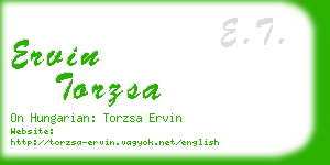 ervin torzsa business card